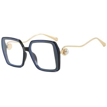 Imagem de Óculos de Sol Feminino e Masculino Oversized com Armação Metálica Gradiente e Proteção UV400 para Esportes ao Ar Livre, Corrida e Ciclismo, Preto e Transparente