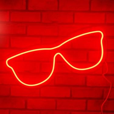 Imagem de Painel Neon Led Iluminação Decoração Óculos Loja 55cm (Vermelho)