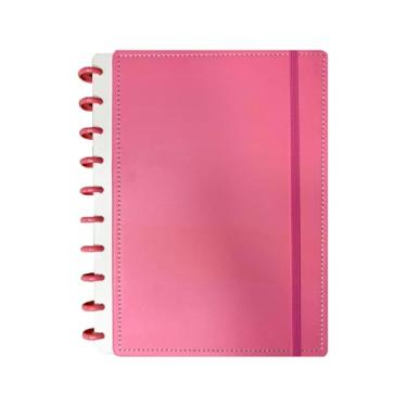 Imagem de Caderno de Disco, com elástico, 18,5cmx25,5cm - 80 páginas (Rosa)