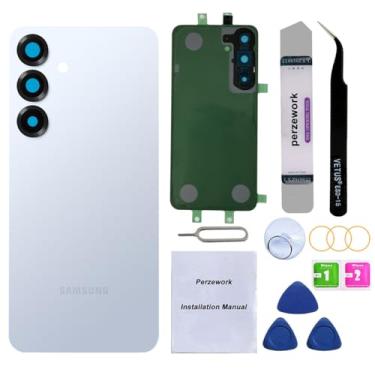 Imagem de Perzework Substituição de vidro traseiro traseiro para Samsung Galaxy S25 15.7 cm com kit de ferramentas de reparo (Icyblue)