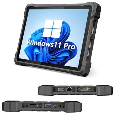 Imagem de HEIGAOLAPC Tablet PC robusto de 10,1 polegadas, computador industrial IP67 à prova d'água e à prova de poeira, Win 11 Pro, bateria grande de 16000 mAh, 8 GB de RAM, SSD de 128 GB, 4G LTE, GPS, câmera