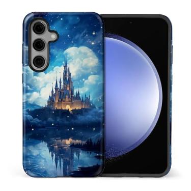 Imagem de CARLOCA Capa para Samsung Galaxy S25 FE, design de castelo azul - proteção dupla híbrida TPU macio + PC rígido, capa antiarranhões à prova de choque masculina e feminina elegante capa protetora para