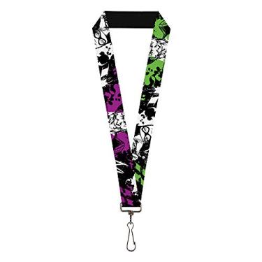 Imagem de Buckle-Down Cordão Coringa sorridente Harley Quinn Eyes Splatter Preto Roxo Verde, 55,88 cm x 2,54 cm (LY-1.0-WJK068)