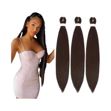 Imagem de Cabelo Sintético Jumbo Pré-Esticado Soft Yaki Para Tranças Fáceis, Ext