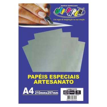 Imagem de Papel Lamicote Prata A4 250g 10 Fls - Off Paper