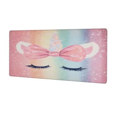 Imagem de Tapete de rato grande, bonito, colorido, unicórnio, impermeável, protetor de mesa estendido para computador, base de borracha antiderrapante para escritório, computador, teclado, laptop e mesa de casa