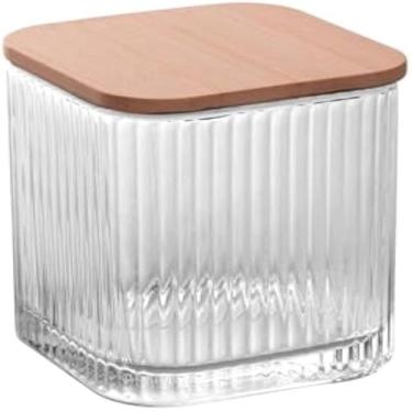 Imagem de Porta-cotonete, casa de algodao, recipiente natural, material renovavel, decorativo e compacto , bambu, charmoso , pequeno