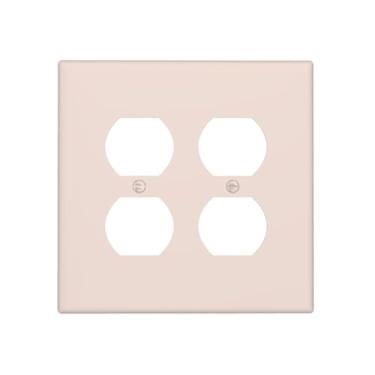 Imagem de Bege 2 Gang Receptáculo Duplo Duplex Combo Tomada Tampa de Interruptor de Luz Placa de Parede Placa Elétrica Decorativa Dual Device Switchplate