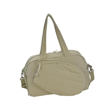 Imagem de harayaa Bolsa de tênis portátil com compartimento para sapatos e bolso impermeável para raquete, ideal para treinos ao ar livre, Cáqui