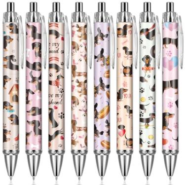 Imagem de VorkiVecKi Canetas de escrita para cães Dachshund – Conjunto de canetas esferográficas com animais de estimação para casa, escritório, material escolar, artigos de papelaria para amantes de filhotes