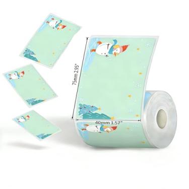 Imagem de Phomemo Etiquetas M110, para impressora de etiquetas Phomemo M220 M221 M100 M250 M120 M108 M150 com imagem de atmosfera de festival, 40 x 75 mm (40 x 75 mm), 3 rolos