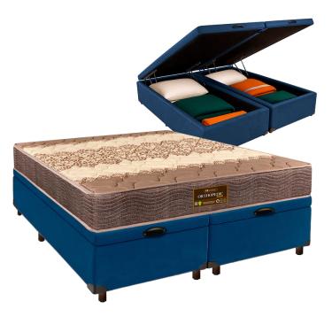 Imagem de Conjunto Cama Box Bau Blindado Queen + Colchão D26 Ortophedic Sankonfort