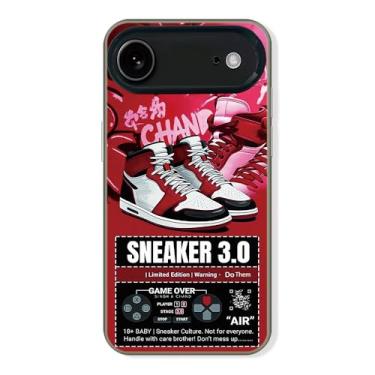 Imagem de Cairiocoin Capa de telefone da marca de calçados esportivos compatível com iPhone 17 Air, Cool Ins Off Tênis clássico branco ou preto etiqueta estética antiderrapante à prova de choque capa de