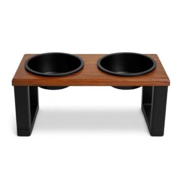 Imagem de Comedouro Pet Elevado Tampa Hermética Tigelas Duplas Plástico Cães Gatos, Ideal para Casa Brasileira(M)