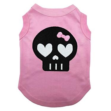 Imagem de Petitebella Camisa de algodão laranja caveira preta (PP)