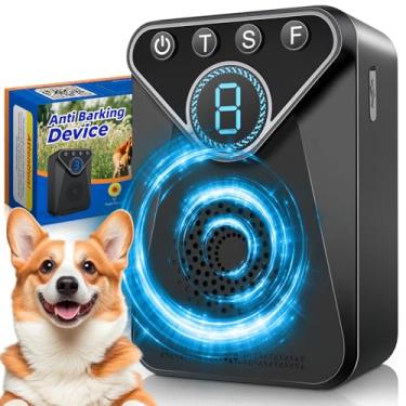 Imagem de Dispositivo antilatido para cães, dispositivo ultrassônico de dissuasão de latidos de cães com 9 modos de alcance de 33 pés, controle de latido recarregável, dispositivos seguros e humanos para