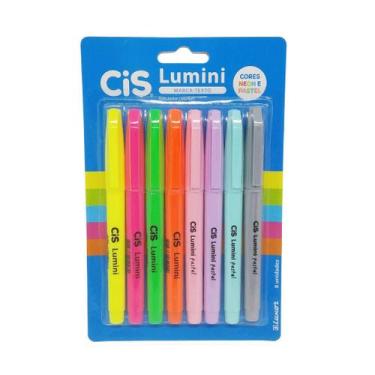 Imagem de Marca Texto Lumini Neon e Pastel com 8 Unidades - Cis