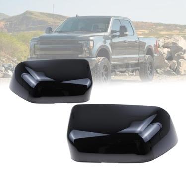 Imagem de LEVANLIGHT Capas espelhadas cromadas compatíveis com Ford Super Duty (2017-2025) F250 F350 2017-2023 F450 F550 Substituição # HC3Z17D743CA (preto)