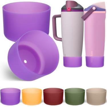 Imagem de Mity rain 2 peças de bota de silicone para garrafa de água Owala 680.4 g 850.5 g 947.2 g 1,134.0 g acessórios, bota translúcida para FreeSip/Twist/Tumbler/Flip, protetor inferior de manga protetora