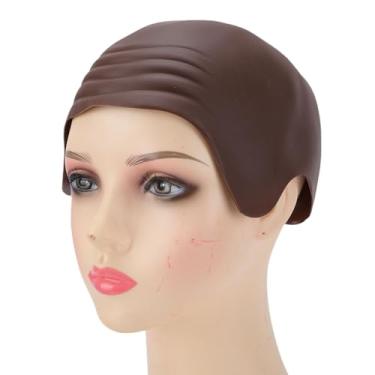 Imagem de ZJchao Boné Careca de Látex, 2 Peças, boné de Peruca Careca Extensível para Cosplay, Dramatização, Com Látex Elástico para Crianças, Adolescentes e Adultos (BROWN)