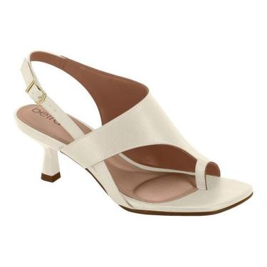 Imagem de Sandália Beira Rio Feminina De Salto Médio Com Tira Branco Off, Branco