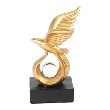 Imagem de Baoblaze Estátua de pássaro, estatueta de resina com asas abertas, ornamento moderno para escritório, escultura de animal para bar, lareira ou casa de campo no