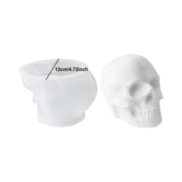 Imagem de Molde De Silicone Para Vela Em Forma De Cabeça De Caveira 3D De Hallow
