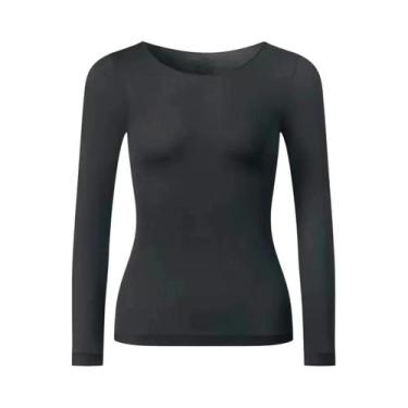 Imagem de Camiseta Térmica Feminina De Manga Longa Fina Para Outono Inverno Tama