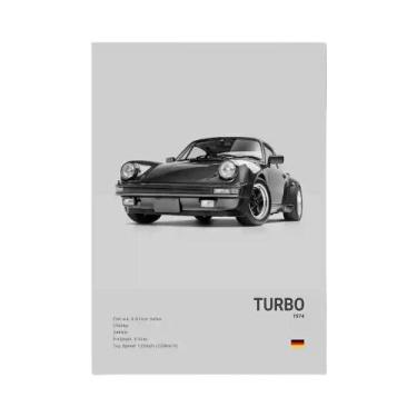 Imagem de Pôster De Carro Esportivo Alemão Luxuoso Preto E Branco 911 GT3 RS Tur