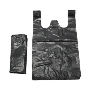 Imagem de Saco Plástico Preto Com Alça 100PCS Para Cozinha, Sala De Estar, Armaz