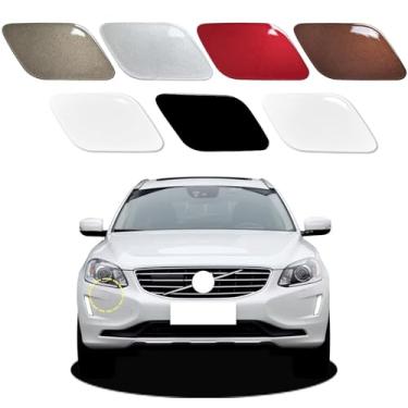 Imagem de Goholy Capa de arruela de farol de para-choque dianteiro de carro compatível com Volvo XC60 2014 2015 2016 2017 Capa de bico de arruela de farol 39821577 39821592 Capa de spray de água sem pintura