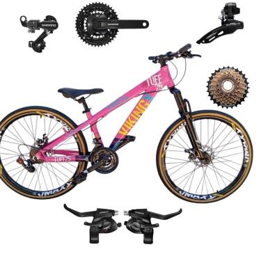 Imagem de Bicicleta 26 VikingX T25 21v Freeride  SHIMANOS Pneu Slick Fino Fx Amarela1.50-Unissex