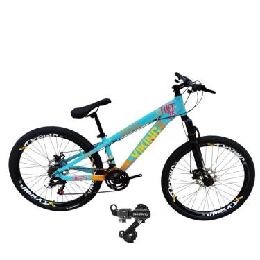 Imagem de Bicicleta 26 VikingX T25 24v Cambio Shimano Freeride Traseiro Pneu Aro 26 Balão Preto-Unissex