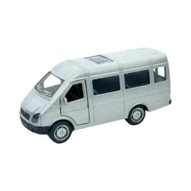 Imagem de 1:34 ônibus van modelo liga puxar para trás brinquedos infantis porta 