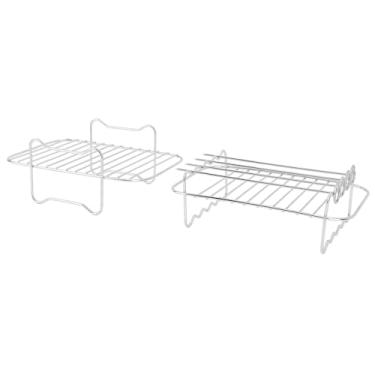 Imagem de Generic Rack de Espeto de Fritadeira Retangular de Aço Inoxidável, Design Estável Com Espeto G para Grelhar Firme, Ideal para Experimentação Culinária