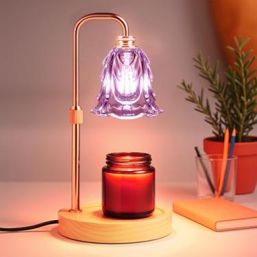 Imagem de EPIMA Lâmpada aquecedor de velas com temporizador e regulador, aquecedores elétricos de cera para velas perfumadas com 5 configurações de brilho, lâmpada antirreflexo com altura ajustável, decoração