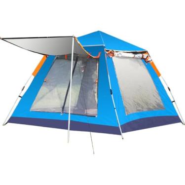 Imagem de Tenda de camping de praia automática, com abertura rápida, à prova de chuva, para várias pessoas, com quatro lados, para 5 a 8 pessoas (240 * 240 * 155cm) (Azul)