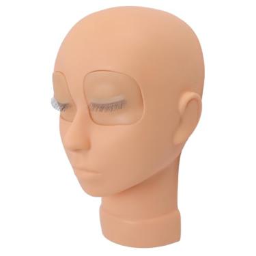 Imagem de Dioche Cabeça de Manequim para Extensão de Cílios, Cabeça de Prática de Cílios Com Toque Suave Com Pálpebras Substituídas, Estrutura Ocular de Silicone para Profissionais de Beleza e
