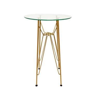 Imagem de Base de Mesa Eames Bistrô Alta Ferro Eiffel cor Dourado Fosco com Tamp