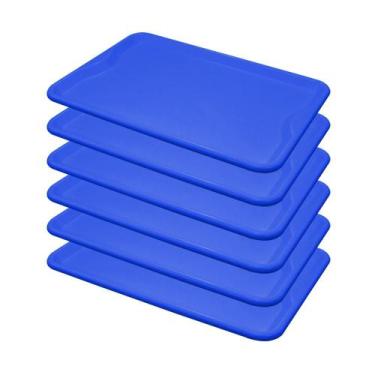 Imagem de Conjunto 6 Bandejas Plásticas Self-Service Refeição 48 x 32,5 x 2 BR-1