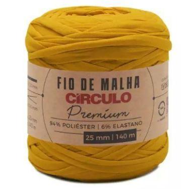 Imagem de Fio de malha premium 25mm círculo 140 metros cor 1748 curry - no-brand