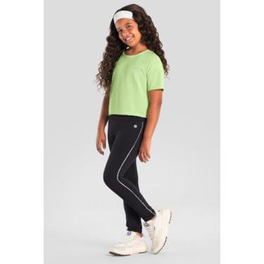 Imagem de Calça legging infantil menina esportiva Brandili, 6, Preto