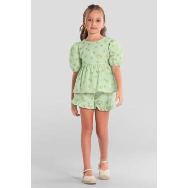 Imagem de Conjunto infantil menina estampado Mundi, Verde, 4
