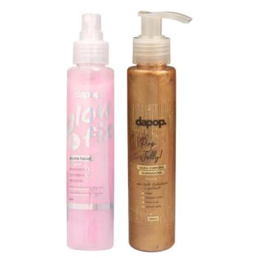 Imagem de Kit Brilho Corporal Bronze Carnaval Com Bruma Facial Glow E Geleia Cor