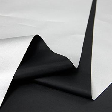 Imagem de Tecido blackout drapeado sombra preto e prata 100% sombra luz à prova d'água persiana pano leve, Preto, 2Yards, 1