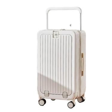 Imagem de Tourister Bagagem para PC com alça larga e abertura frontal de 26 polegadas: mala multifuncional com porta USB e separação entre seco e úmido(Cloud white,22 inches)