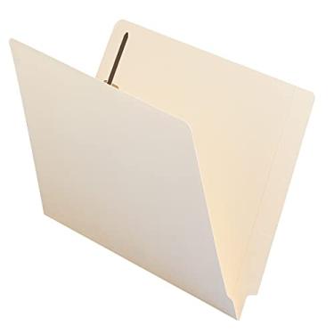 Imagem de Smead Pasta de arquivo com fixador de aba final com aba reta reforçada Shelf-Master, 2 fixadores, tamanho carta, manila, 50 por caixa (34115)