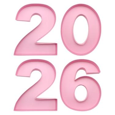 Imagem de Bandeja numérica de charcutaria de ano novo 2026, recipiente preenchível de papelão de 30,5 cm, decoração de festa, suporte de petisco de formatura (rosa, 30,5 cm)