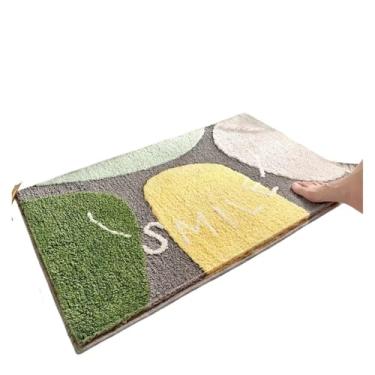 Imagem de Cobertor absorvente tapete de banheiro antiderrapante tapete de banheiro tapete de porta vaso sanitário tapete de porta absorvente de água pé macio (amarelo, 50 cm x 80 cm)