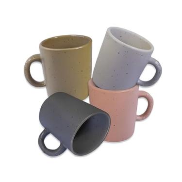 Imagem de Conjunto de 4 Canecas de Cerâmica 90ml – Linha Orgânica, Ideal para Café Expresso, Chá e Cantinho do Café